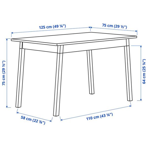 Set masă și scaune Ikea Pinntorp/Katorp Dreptunghiulară / Lemn / Light Brown photo 9